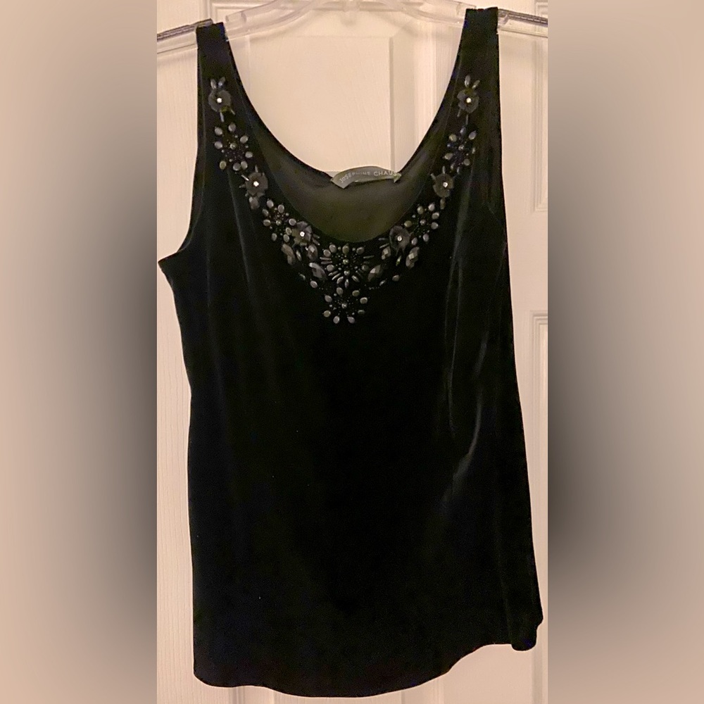 NWT STONE ENCRUSTED VELVET TANK - SIZE M GREAT DRESS UP PIECE!!